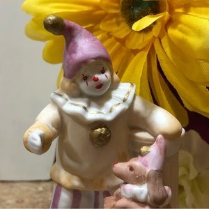 RARE Vintage Sekiguchi Porcelain 🎶 Music Box, Boy Clown w/Dog Playing “My Way”